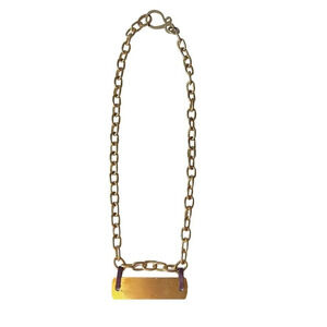 Brass Chain Link Nameplate Necklace